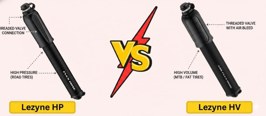 Detailed Comparison: LEZYNE HP vs HV