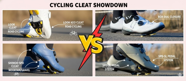 Detailed Comparison SPD Cleats vs SPD-SL
