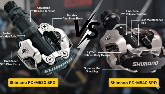 I tested Shimano M520 vs M540 SPD Pedals