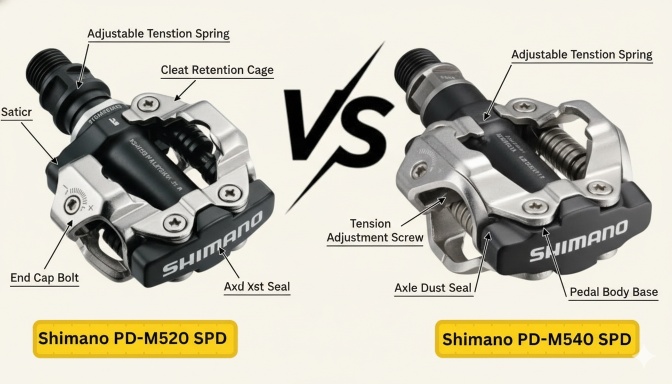 shimano m520 vs m540