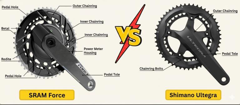 SRAM Force vs Ultegra Details Comparison