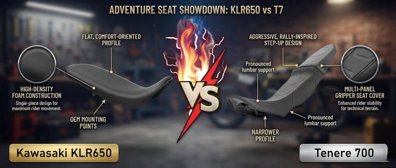 KLR650 vs Tenere 700 Seat Detailed Comparison