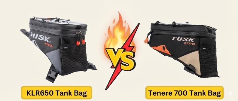 Detailed Comparison for KLR650 vs Tenere 700 Tank Bag
